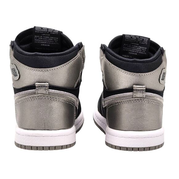 Nike Air Jordan 1 Mid SE GS Satin FD5305-010 Kids Black Shoes EU 25 US 8C - NWB - Picture 5 of 7